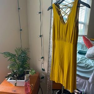 Size small yellow sundress, criss cross back